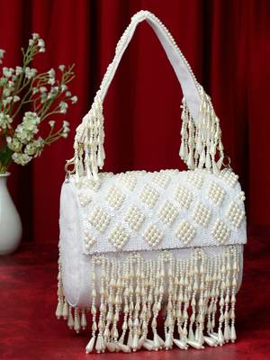 coffer white & off white harlequin embellished velvet clutch 2