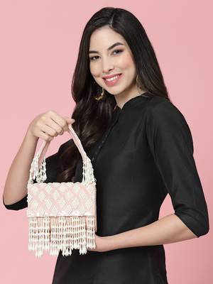 coffer flamingo & white harlequin embellished velvet clutch 1
