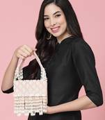 coffer flamingo & white harlequin embellished velvet clutch