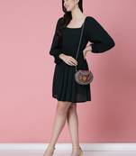 mosaic green, red & blue embellished metal clutch