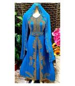 Sky Blue Georgette Zari Work Kaftan
