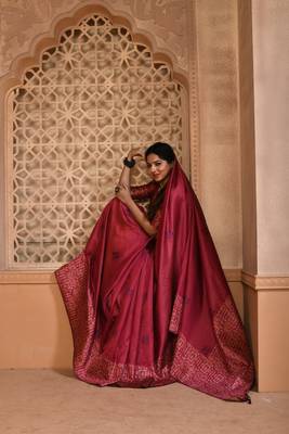 RANI PINK  BANGLOREI RAW  SILK PRETTY SAREE 2