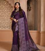 WINE BANGLOREI RAW  SILK PRETTY SAREE