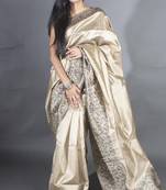 SILVER BEAUTIFUL RAW  SILK PRETTY SAREE