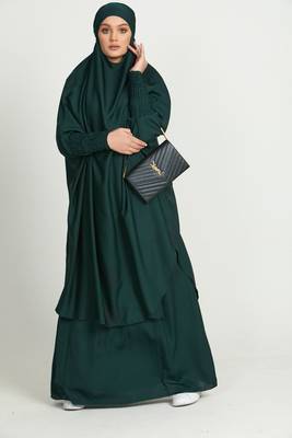 modest city two-piece jilbab set rama green 1