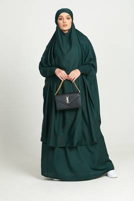 modest city two-piece jilbab set rama green 2