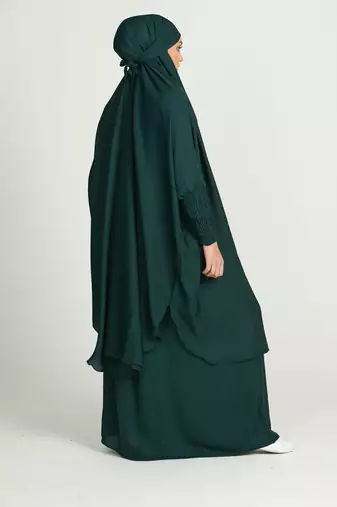 modest city two-piece jilbab set rama green