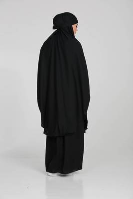 Modest City Jilbab Crepe Plain Full Sleeve Black 2