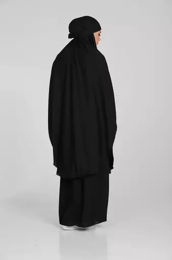 Modest City Jilbab Crepe Plain Full Sleeve Black