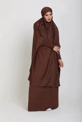 Brown Crepe Plain Jibab 1