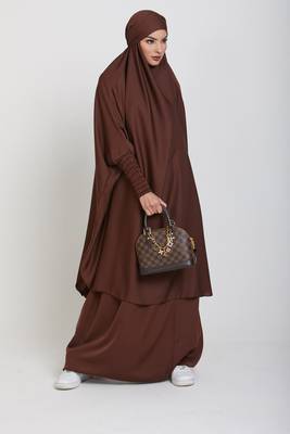 Brown Crepe Plain Jibab 2