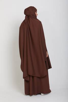 Brown Crepe Plain Jibab 3