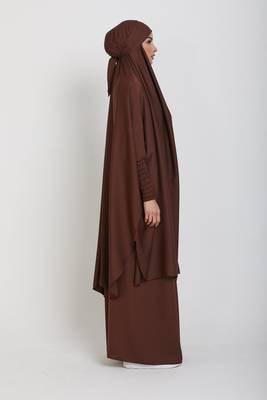 Brown Crepe Plain Jibab 4