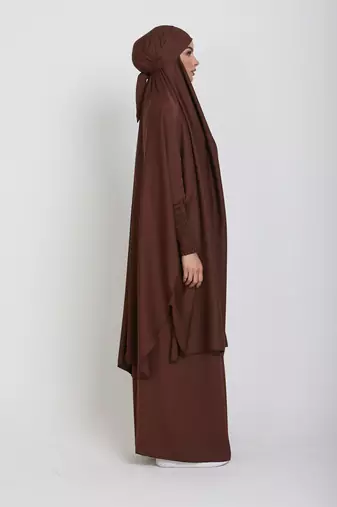 Brown Crepe Plain Jibab
