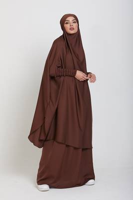 Brown Crepe Plain Jibab 5