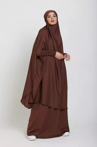 Brown Crepe Plain Jibab