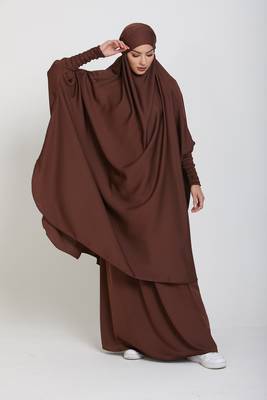 Brown Crepe Plain Jibab 6