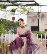 WINE BEAUTIFUL TUSSAR SILK PRETTY SAREE