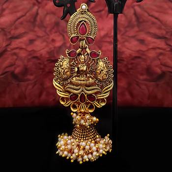 Ruby god laxmi temple earring 2