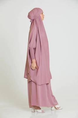 Baby Pink Firdous Plain Jilbab 1