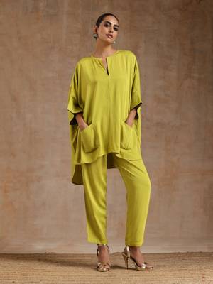 Lime Modal Boxy Fit High-Low Co-Ord Set 1