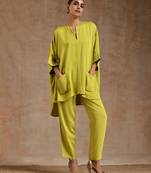 Lime Modal Boxy Fit High-Low Co-Ord Set