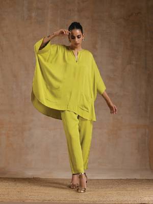 Lime Modal Boxy Fit High-Low Co-Ord Set 2