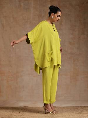 Lime Modal Boxy Fit High-Low Co-Ord Set 3