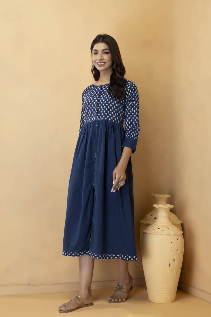 Geroo Jaipur Hand Block Cotton Print Dress