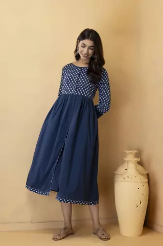   Hand Block Cotton Print Dress