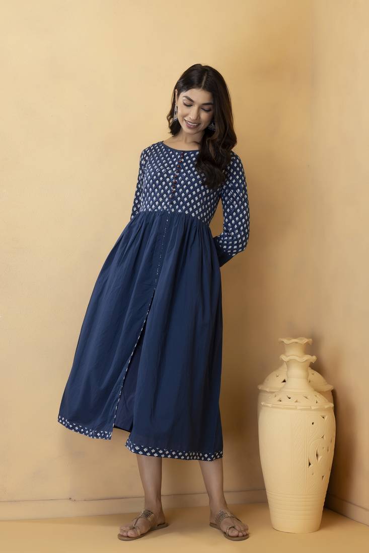 Geroo Jaipur Hand Block Cotton Print Dress
