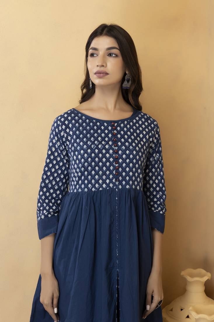 Geroo Jaipur Hand Block Cotton Print Dress