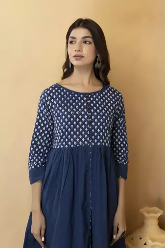   Hand Block Cotton Print Dress