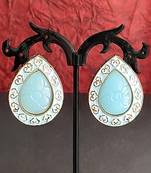 Light blue eye drop earring