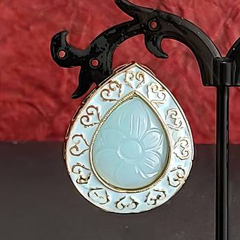 Light blue eye drop earring 2