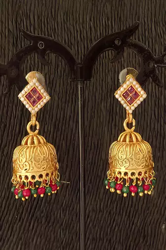 Multy color antique jhumka earring