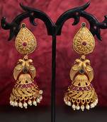 Multy color peacock jhumka earring