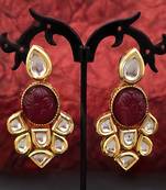 Red kundan earring