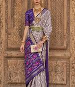 Mauve Pv Silk Printed Saree With Blouse