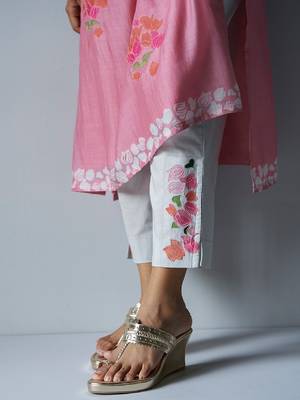 Strawberry Ice Pink and Grey Bemberg Silk Salwar Suit With Delicate Embroidery Detailing 5