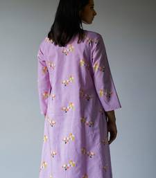 Lavender Premium Cotton Printed Salwar Suit With Delicate Bead Work Detailing
