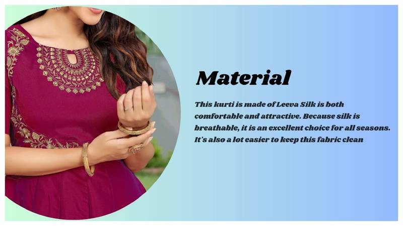 Purple Embroidered Work Kurti for Women