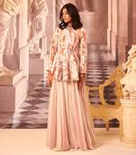 Multi color handcrafted stripe pattern peplum