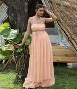 Peach tunic sharara set