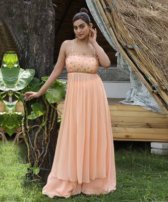 Peach tunic sharara set 2