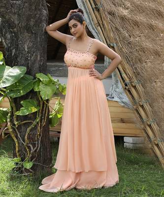 Peach tunic sharara set 3