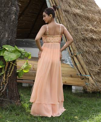 Peach tunic sharara set 5