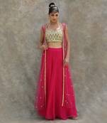 Fuchsia kali sharara set