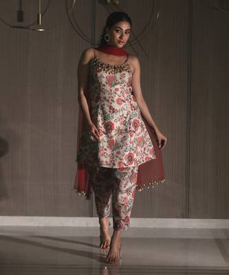 Multicolor gaillardia kurta set 1