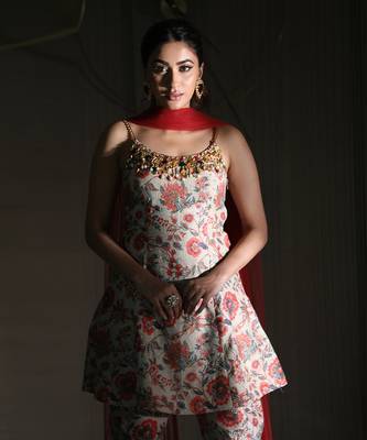 Multicolor gaillardia kurta set 2